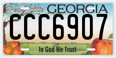 GA license plate CCC6907