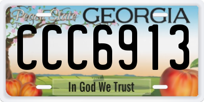 GA license plate CCC6913