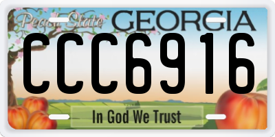 GA license plate CCC6916