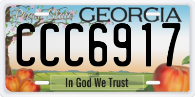 GA license plate CCC6917