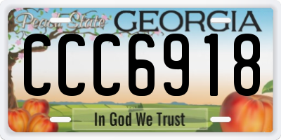 GA license plate CCC6918