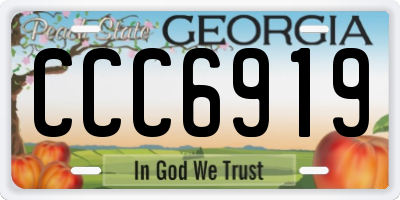 GA license plate CCC6919
