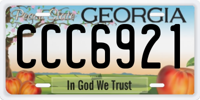 GA license plate CCC6921