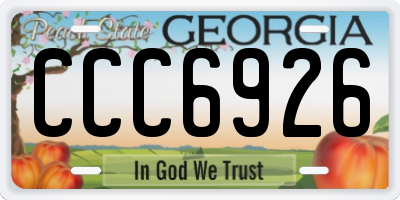 GA license plate CCC6926