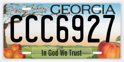 GA license plate CCC6927