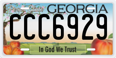 GA license plate CCC6929