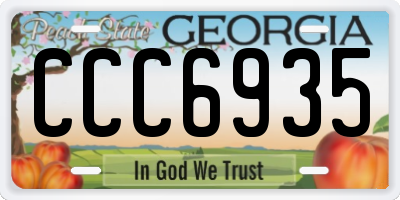 GA license plate CCC6935