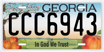 GA license plate CCC6943