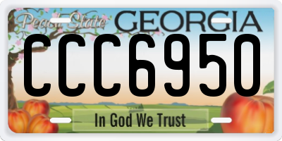 GA license plate CCC6950