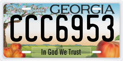 GA license plate CCC6953