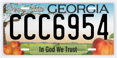GA license plate CCC6954