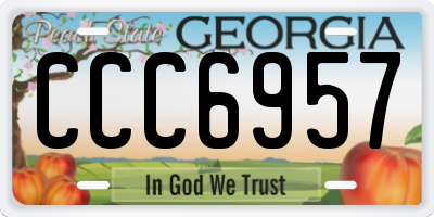 GA license plate CCC6957