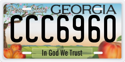 GA license plate CCC6960