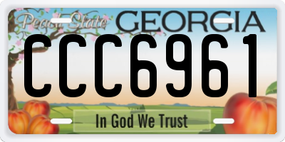 GA license plate CCC6961