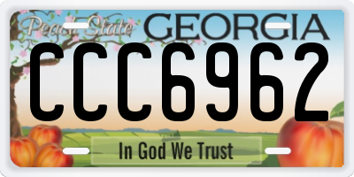GA license plate CCC6962