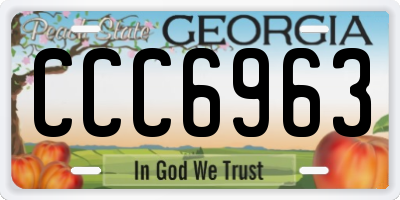GA license plate CCC6963