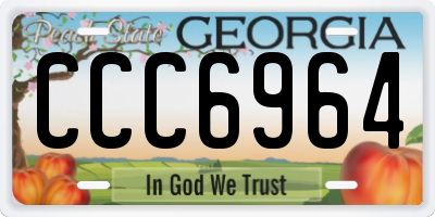 GA license plate CCC6964