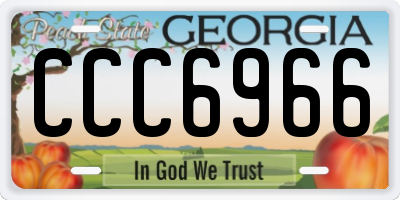 GA license plate CCC6966