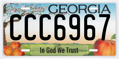 GA license plate CCC6967