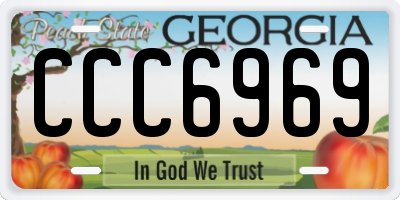 GA license plate CCC6969