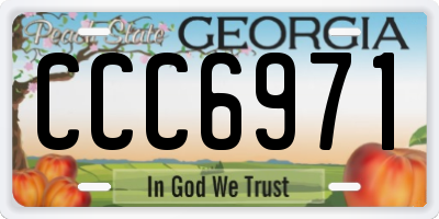 GA license plate CCC6971