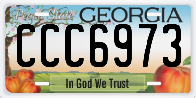 GA license plate CCC6973