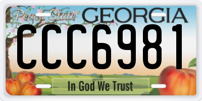 GA license plate CCC6981