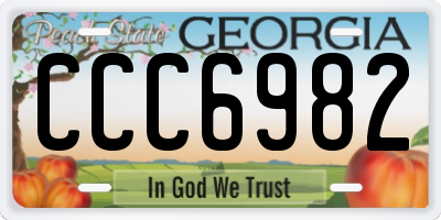 GA license plate CCC6982