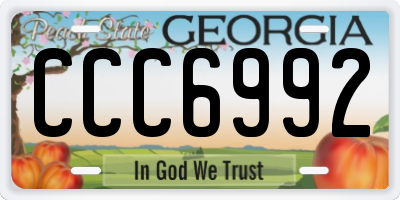 GA license plate CCC6992