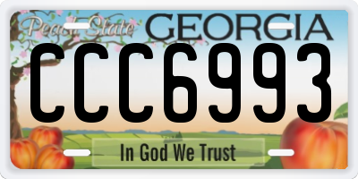 GA license plate CCC6993