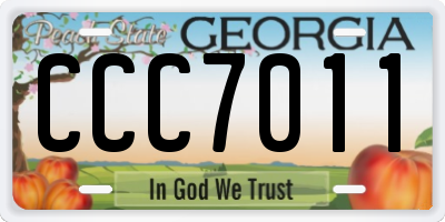 GA license plate CCC7011