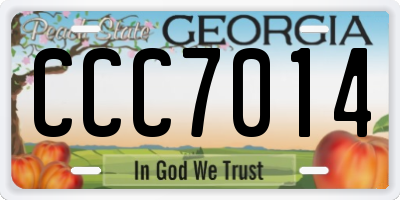 GA license plate CCC7014