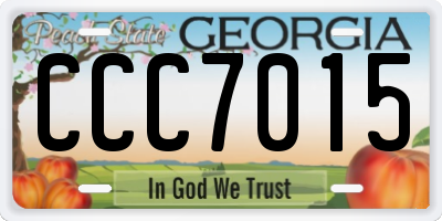 GA license plate CCC7015