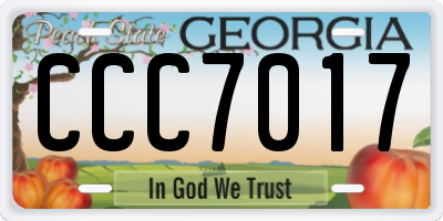GA license plate CCC7017