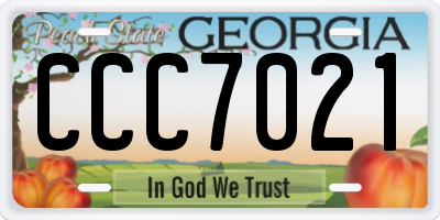 GA license plate CCC7021