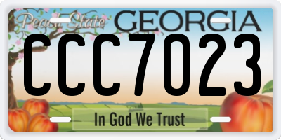 GA license plate CCC7023