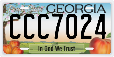 GA license plate CCC7024