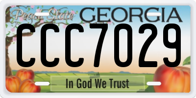 GA license plate CCC7029