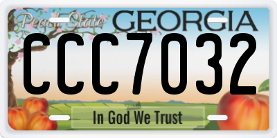 GA license plate CCC7032