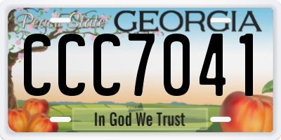GA license plate CCC7041