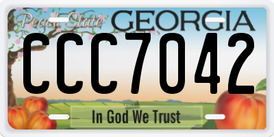 GA license plate CCC7042