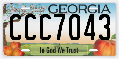 GA license plate CCC7043