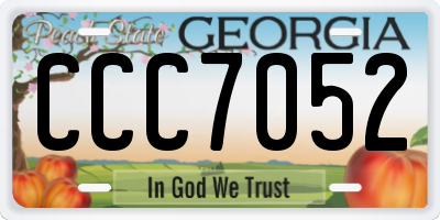 GA license plate CCC7052