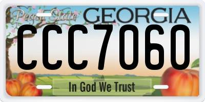 GA license plate CCC7060