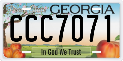 GA license plate CCC7071