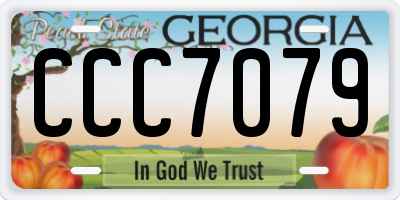 GA license plate CCC7079