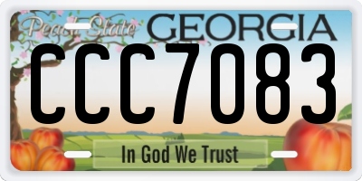 GA license plate CCC7083