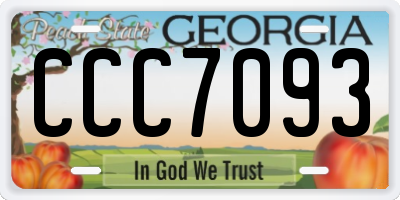 GA license plate CCC7093