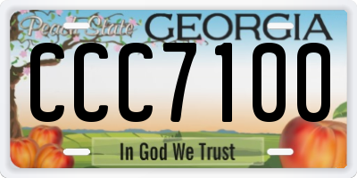 GA license plate CCC7100