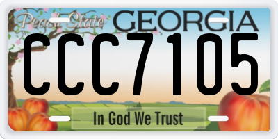 GA license plate CCC7105